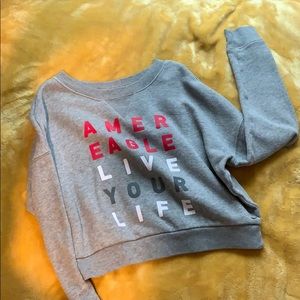 American Eagle crew neck cropped sweatshirt